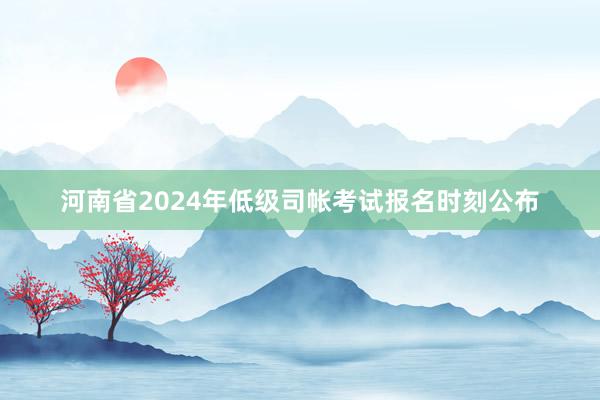 河南省2024年低级司帐考试报名时刻公布