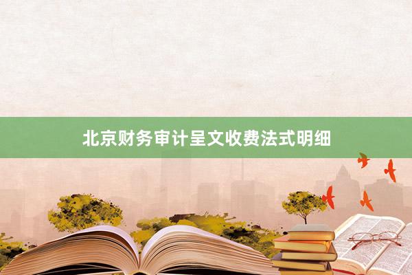 北京财务审计呈文收费法式明细